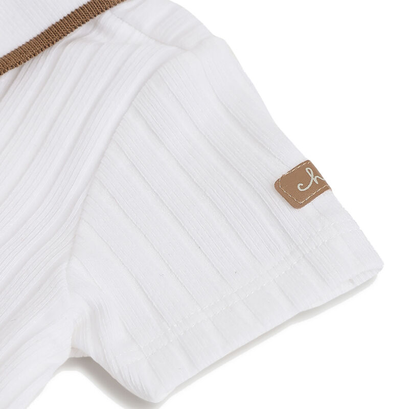 Boys White Solid Short Sleeve Polo image number 3
